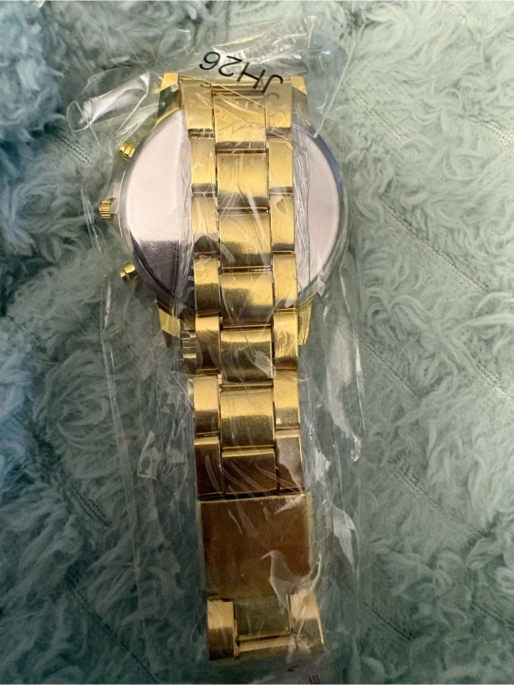NEW- gorgeous, gold tone , black face, triple dial stunning, classic perfect gif